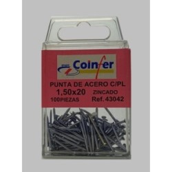PUNTA ACERO C/PL. 1,50X20 ZN. BLISTER