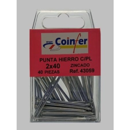 PUNTA HIERRO C/PL. 2X40 ZN. BLISTER