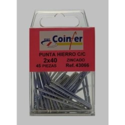 PUNTA HIERRO CABEZA CONICA 2X40 ZN. BLISTER