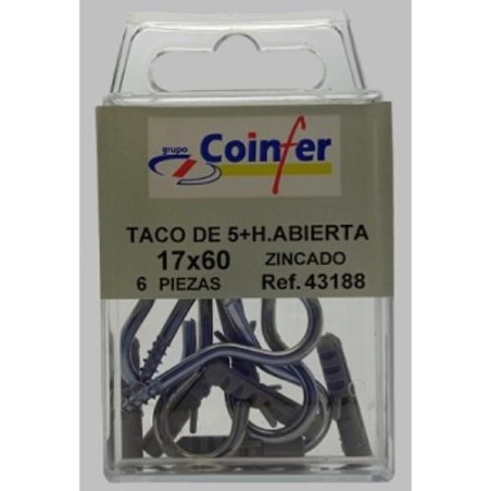 TACO 5 NYLON+ HEMBRILLA ABIERTA 17X60 ZN BLISTER