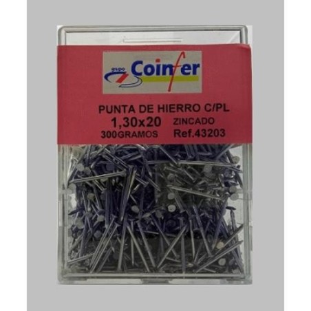 PUNTA HIERRO CABEZA PLANA 1,30X20 CINCADO CAJA