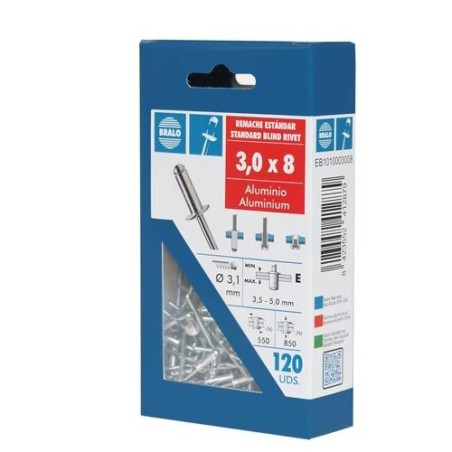 REMACHE ALUMINIO 4,8X8 ECOBLISTER (C-90)