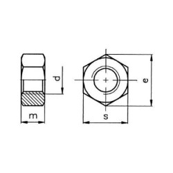 TUERCA EXAGONAL 934 INOX. A-2 12 (CENT.)