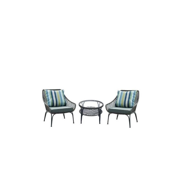 SET GANDIA (1 MESA 2 SILLAS) RATAN PLANO GRIS