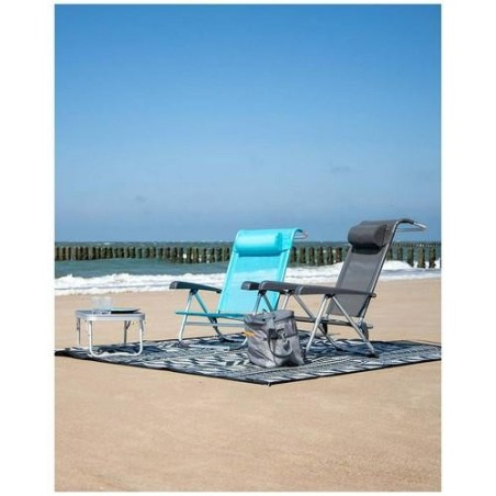 SILLA DE PLAYA SAINT-TROPEZ CON ALMOHADA AZUL