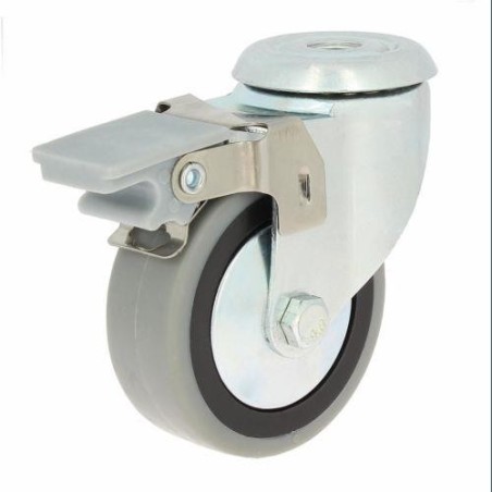 RUEDA CON SOPORTE ARO GOMA 60 CON FRENO 79329