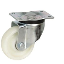 RUEDA CON SOPORTE ARO NYLON 125MM PLACA 75352