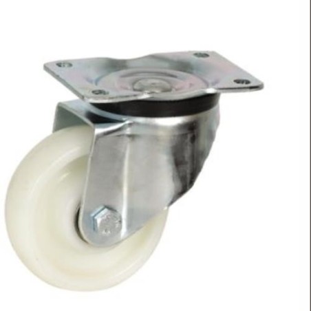RUEDA CON SOPORTE ARO NYLON 200MM PLACA 75356