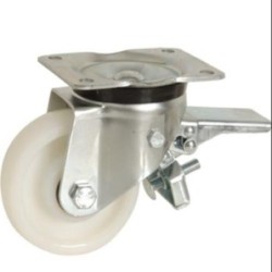 RUEDA CON SOPORTE ARO NYLON 160MM PLACA FRENO