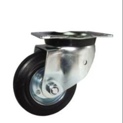 RUEDA C/SOPORTE ARO GOMA/CHAPA 200MM PLACA 75494