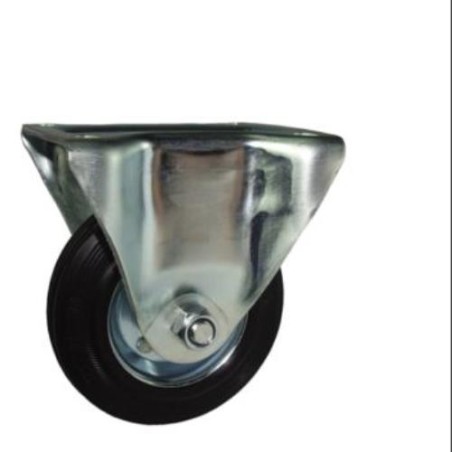 RUEDA C/SOPORTE ARO GOMA/CHAPA 200MM FIJA 75506
