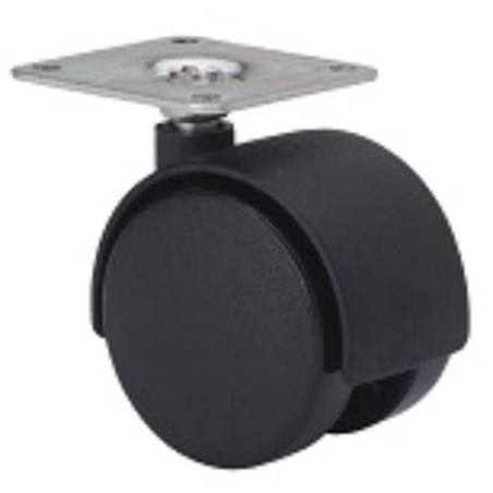 RUEDA GIRATORIA NEGRA PLACA POLIAMIDA 30MM