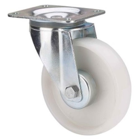 RUEDA GIRATORIA DE POLIAMIX BLANCO 160MM
