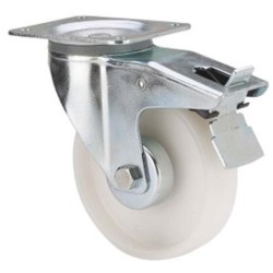 RUEDA GIRATORIA FRENO POLIAMIX BLANCO 200MM