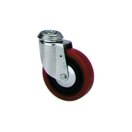 RUEDA POLIURETANO ROJA GIRATORIA 60 MM. 2-2525