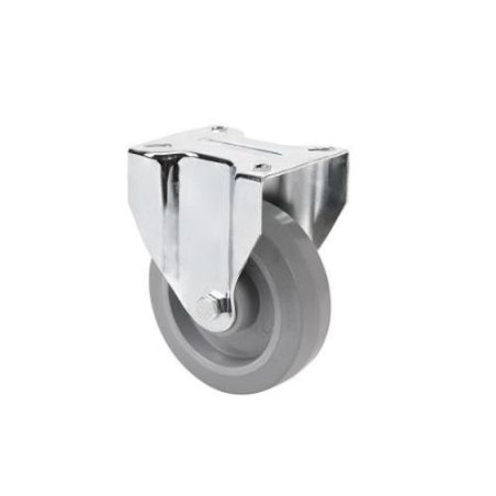 RUEDA FIJA 80 GOMA GRIS ELASTICA 120KG.