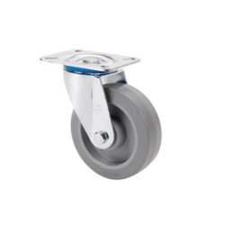 RUEDA GIRATORIA 125 GOMA GRIS ELASTICA 225KG.