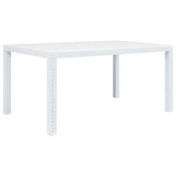 MESA ELEGANTE RATAN 150X90X72 CM BLANCO 4090-01