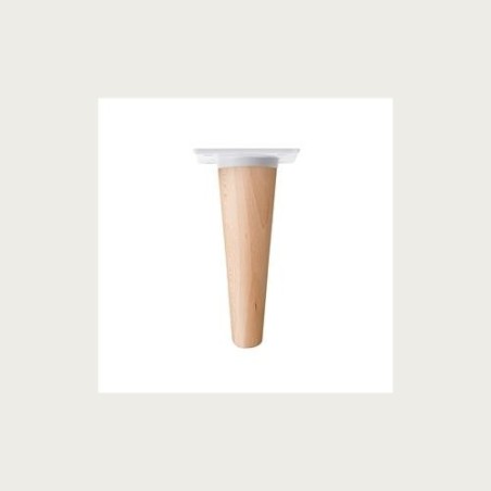 PATA CONICA RECTA 150MM BARNIZ/PLATO METAL BLANCO