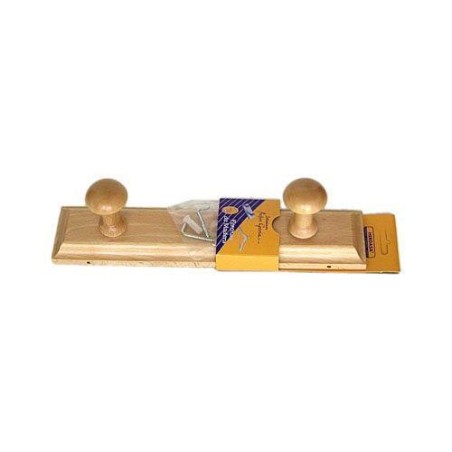 PERCHA MADERA 2 POMOS NATURAL 132