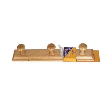 PERCHA MADERA 3 POMOS NATURAL 133