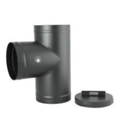TE PINTADA NEGRO MATE CON TAPON 110MM