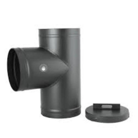 TE PINTADA NEGRO MATE CON TAPON 110MM