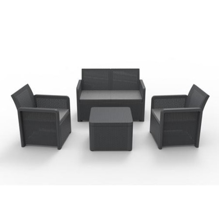 SET JARDIN NASSAU STORAGE 2 SILLONES + SOFA + MESA