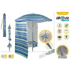 SOMBRILLA PLAYA MESA AZUL/RAYAS 210CM 62332