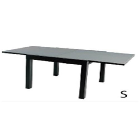 MESA AL.CRISTAL EXTEN.FIDJI 80/160X80CM. ANTRACITA