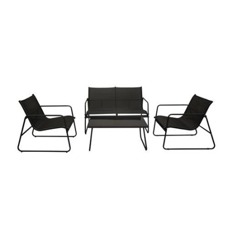 SET JARDIN 4 PLAZAS MARAJO ACERO Y TEXALINE GRIS