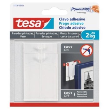 CLAVO ADHESIVO PARED PINTADA HASTA 2KG (BL.2)77776