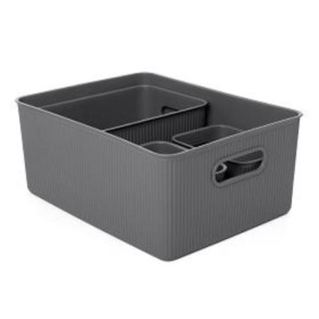 SET 4 CESTAS 1X15L+1X5L+2X1,5L BAOBAB GRIS ANTRA.