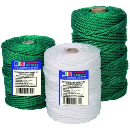 CUERDA CABLEADA PO. 4 CABOS 6 MM. VERDE 100 M.