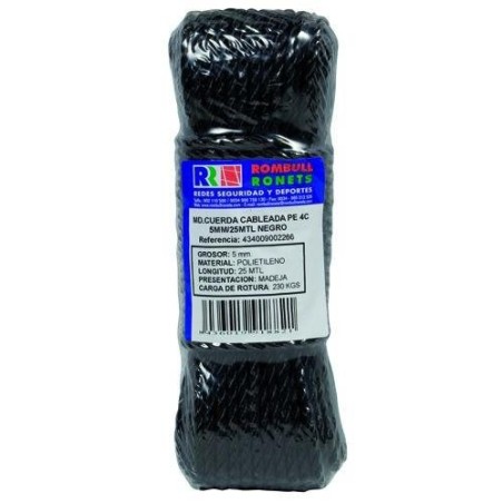 CUERDA CABLEADA PE. 4 CABOS 5 MM. VERDE 15 M.
