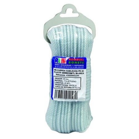 CUERDA CABL-PLASTICO PE. 4 CABOS 5 MM.VERDE 15 M.
