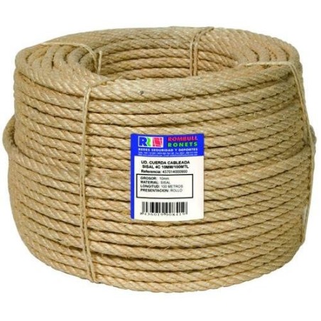 CUERDA CABLEADA SISAL 4 CABOS 6 MM. 200 M.