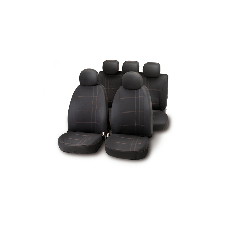 JUEGO FUNDAS ASIENTO EMBROIDERY NEGRO/GRIS 10028