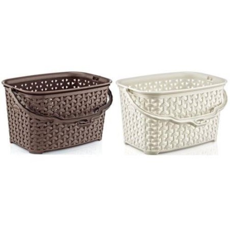 CESTA PARA PINZAS RATTAN C/ASA SURTIDO BEIGE/MAR.