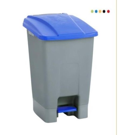 PAPELERA CON PEDAL Y RUEDAS 70L. AMARILLO 4309