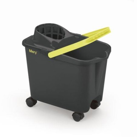 CUBO CON RUEDAS+ESCURRIDOR 14LITROS GRIS 32532