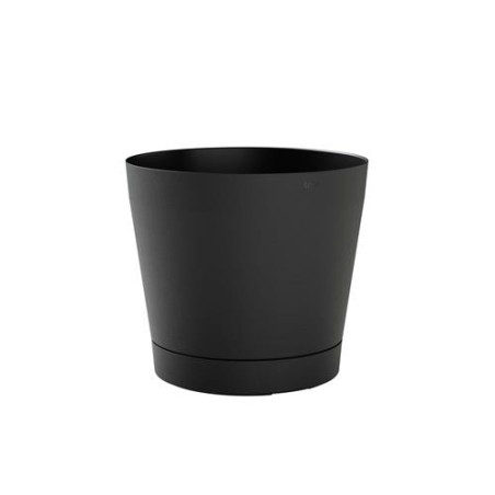 MACETA C/RESERVA AGUA+PLATO 29CM.GRI.OSCURO ORIONE