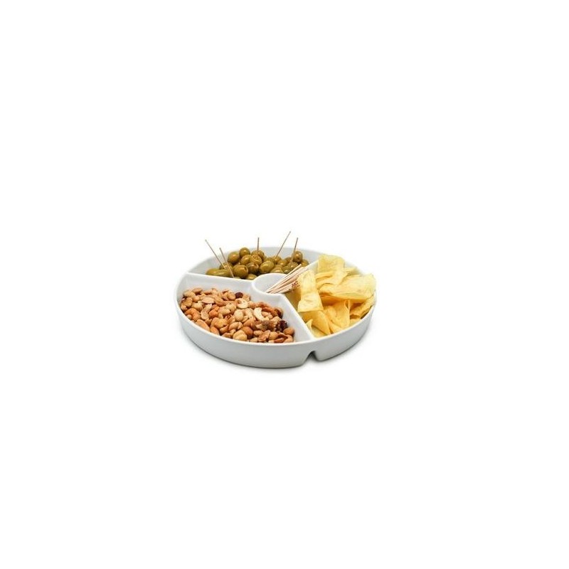 PLATO PORCELANA APERITIVOS 3 DIVISIONES FIH 333