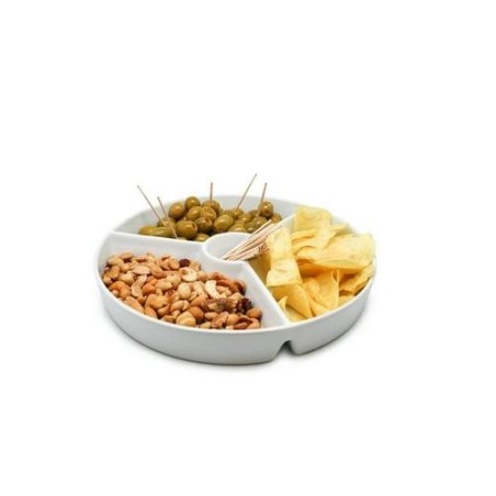 PLATO PORCELANA APERITIVOS 3 DIVISIONES FIH 333
