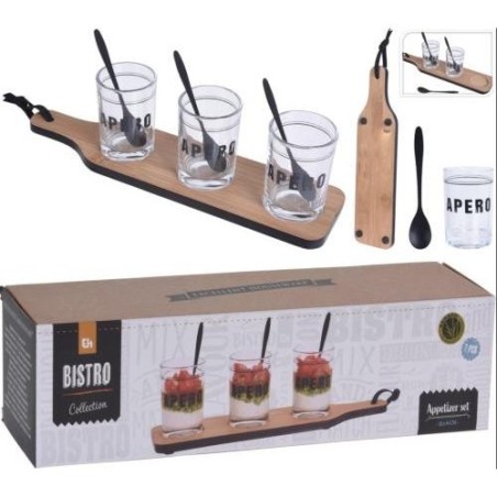SET TABLA CON VASOS 7PZAS 210000520