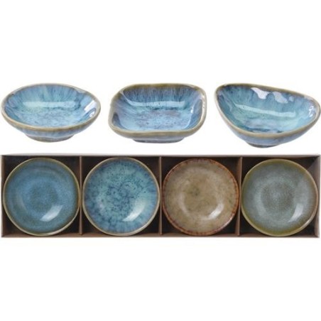 SET 4 BOLS SNACK 4 COLORES ESMALTE FORMAS SURTIDAS