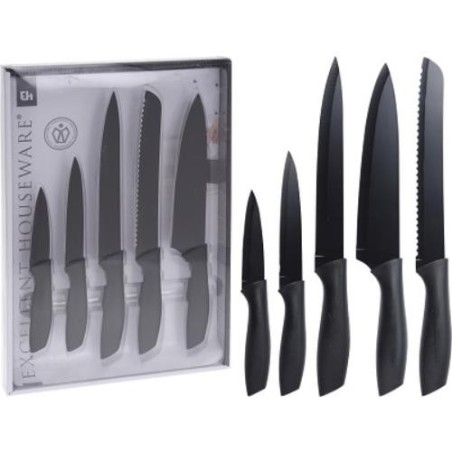 SET 5 CUCHILLOS COCINA C/NEGRO 404000740