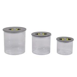 JUEGO 3 BOTES HERMETICOS GRIS/LIMA 050015