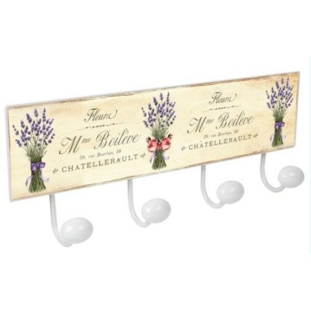 PERCHA PARED 4 POMOS PORCELANA LAVANDA 4 9063B35