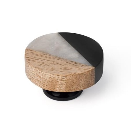 POMO 38X38MM MANGO/RESINA NACAR NEGRO  1101NE